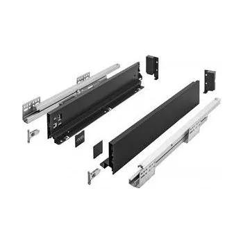 GTV zásuvka AXIS PRO, H=86 mm, L=450 mm, S tlumením, Plný výsuv, Černá (C)