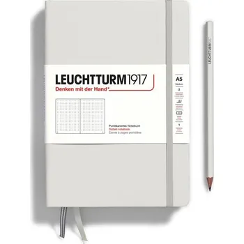 Blok Leuchtturm1917 Zápisník Light Grey Medium A5 tečkovaný