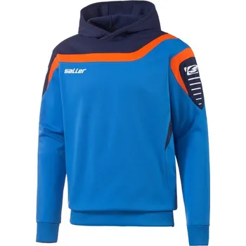 saller mikina s kapucí S.90-VIBE BARVA: 131 světle modrá-tmavě modrá-oranžová, Velikost: XXS