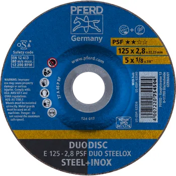 Brusný kotouč Pferd 62012620 | Řezný a brusný kotouč 125 x 2,8 x 22,23 mm, PSF DUODISC STEELOX