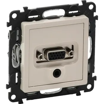 vypínač a zásuvka Legrand 753270 VALENA LIFE zásuvka HD 15 + jack 3,5 mm béžová