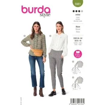 Volný čas Střih na dámskou halenku Burda 5981 -