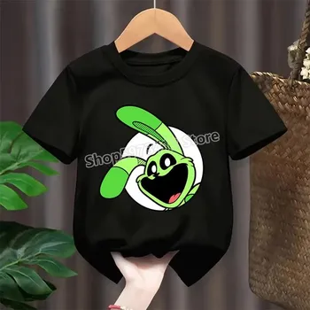 Dívčí tričko Dětské tričko s potiskem Smiling Critters (černé) Barva: zelený potisk, Velikost: 100