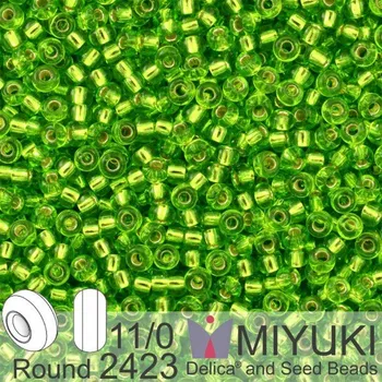 Korálek Korálky Miyuki Round 11/0. Barva 2423 S/L Lime. Balení 5g.