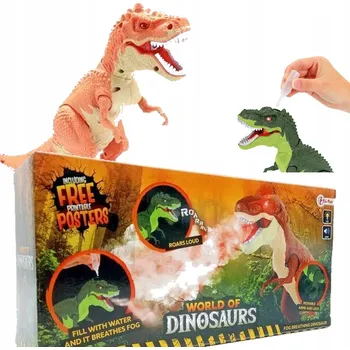 Figurka Dinosaurus Chodící na Baterie, Chrlí Páru, Vydává Zvuky