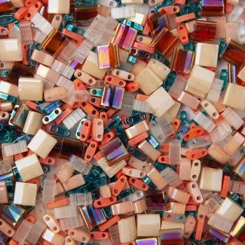 Prsten Miyuki Tila směs skleněných korálků Island hopper