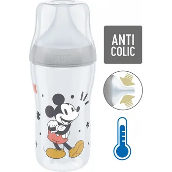 Kojenecká láhev Kojenecká láhev NUK Perfect Match MICKEY Temperature Control 260 ml grey