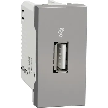 Elektrická zásuvka Schneider Electric NU342930 Unica - USB 2.0 datový konektor, 1M, Aluminium