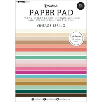 Výtvarný papír Blok barevných papírů "Vintage Spring", A5 (36 listů) – vintage jaro