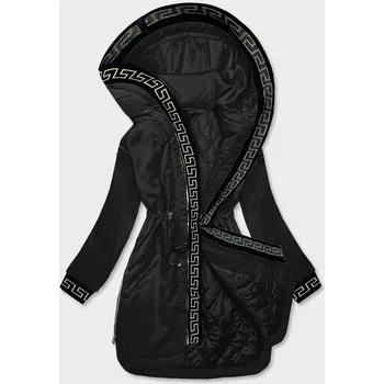 Černá dámská bunda s ozdobnou lemovkou (B8139-1) odstíny černé S (36)