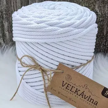 Příze Velká vlna Špagát 5mm Sněženka (Špagátová příze 5mm Snežienka)