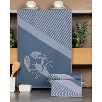 Utěrka Kuchyňské utěrky EGYPTSKÁ BAVLNA U02 HUMR, modrá, 3 kusy, 50x70cm