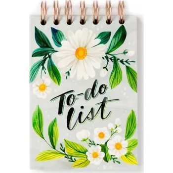 Blok TO DO list kroužkový květinový
