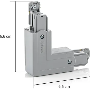 Lampička GLOBAL Rohová spojka Noa, ochranný vodič vnitřní, šedá