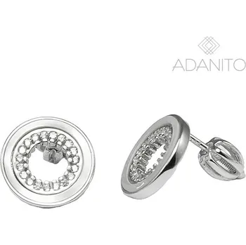 Náušnice Stříbrné náušnice kolečka s perletí a zirkony na šroubek