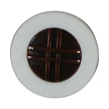 Knoflík Knoflík dámský DILL 70071/23/ 01/A2 BÍLÝ/MOSAZ - Bílá, 18mm