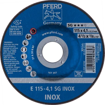 Brusný kotouč Pferd 62211423 | Brusný kotouč 115 x 4,1 x 22,23 mm, SG INOX