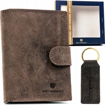 Peněženka Peterson Pánská dárková sada s peněženkou a klíčenkou Peaceful hnědá One size