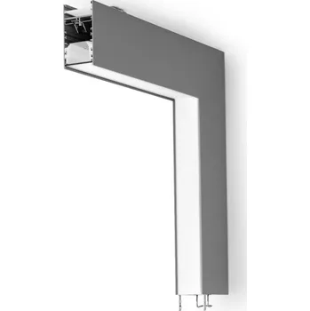 Ledshopik Svítidlo SERPENT tvar L90 PW | přisazené | svit dolů | stříbrné | mléčný difuzor | 4000K | ON-OFF