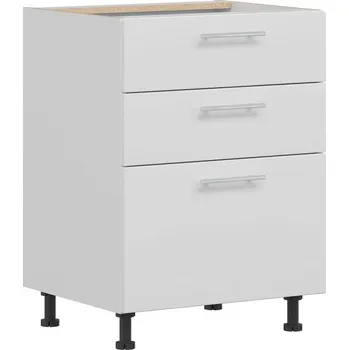 Kuchyňská linka COLBY, dolní skříňka D60S3, bílý lesk + vyzvednutí ZDARMA