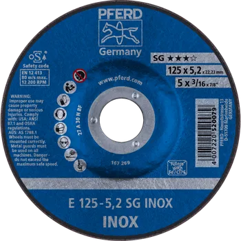 Brusný kotouč Pferd 62212523 | Brusný kotouč 125 x 5,2 x 22,23 mm, SG INOX