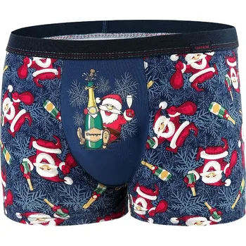 Pánské spodní prádlo Pánské Vánoční boxerky CHAMPAGNE 007/60, VELIKOST 5 ( XL )
