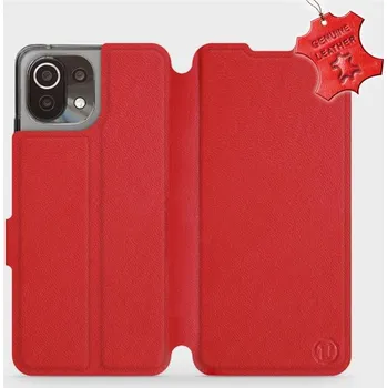 Pouzdro na mobilní telefon Knížkové kožené flip pouzdro Mobiwear - Xiaomi 11 Lite 5G NE - Červené - L_RDS - VÝPRODEJ (Luxusní flip obal, kryt, pouzdro Mobiwear pro mobilní telefon Xiaomi 11 Lite 5G NE - Červené - kožené - L_RDS Red Leather)