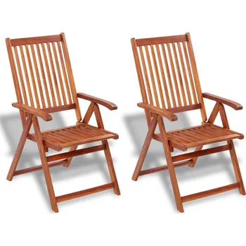 vidaXL Marketos Skládací zahradní židle 2 ks masivní akácie hnědé