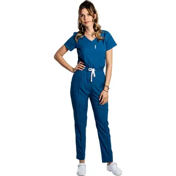Zdravotnický oděv Modrý zdravotnický set - strečový - dámský | drinuniforma.cz