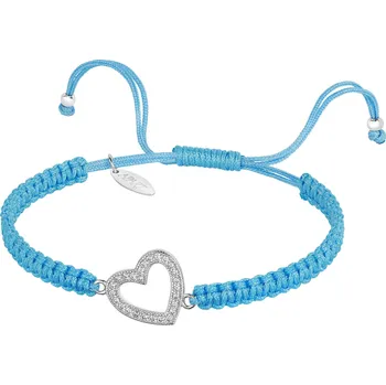 Náramek Náramek s prvky ze stříbra a zirkony - srdce - AP538-9121