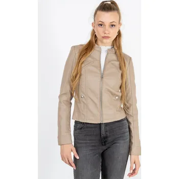 Vero moda dámská koženková bunda Favodona béžová Velikost: S