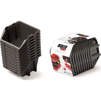 Úložný box Prosperplast Set úložných boxů 10 ks BINEER SHORT SET 180x98x118 mm - barva: černá