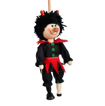 Mašek Loutka čert na tyči 20 cm loutka Mašek Loutka čert na tyči 20 cm