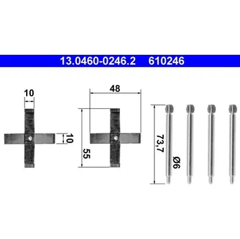 Přislušenství brzdového systému Sada příslušenství, obložení kotoučové brzdy ATE 13.0460-0246.2