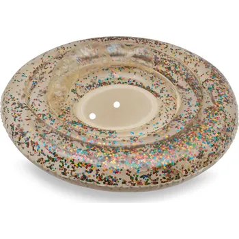 Nafukovací kruh KONGES SLOJD Baby kruh do vody - MULTI HEART TRANSPARENT