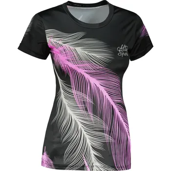 Dámské funkční triko premium ALTISPORT VOJ/ALW001TR01 ČERNÁ/SVĚTLE RŮŽOVÁ XXL