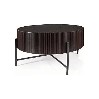 Konferenční stolek Konferenční stůl TUCA deska tmavý ořech / kostra černá