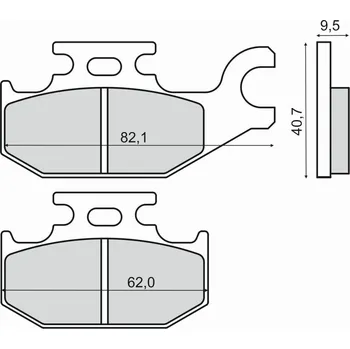 Brzdová destička Brzdové destičky RMS 225102870 organické YAMAHA YFM 400 Kodiak 2WD 2000-2001
