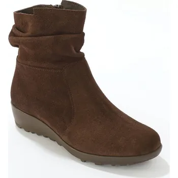 Dámské kozačky Nízké kozačky s ozdobnými sklady kaštanová 39