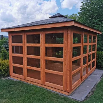 Zahradní altán Dřevěný altán čtyřstranný výhled - zimní zahrada 14