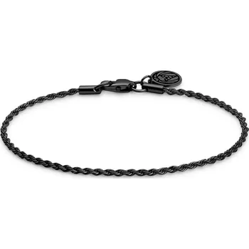 Náramek Essentials | 2mm točený řetízkový náramek v&nbsp;černé barvě gunmetal - Lucleon