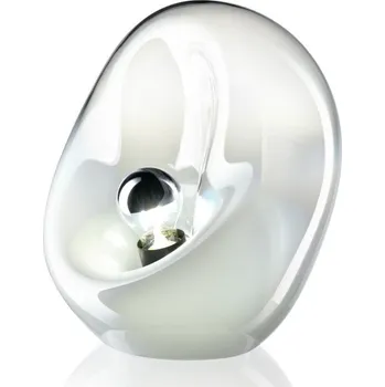 Lampička Leucos Lightbody T, stolní lampa z bílého skla se stínováním, 1x max10W LED E27, výška 28-33cm