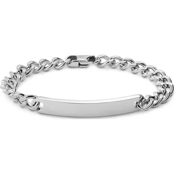 Náramek Nomen | 7mm náramek s identifikační destičkou z nerezové oceli stříbrné barvy - Lucleon