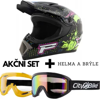 Helma na motorku Výhodný SET: helma POWER a ochranné brýle