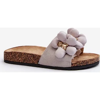 Dámské pantofle Dámské sandály s ozdobami Bunlia Barva: Stříbrná, Velikost: 38