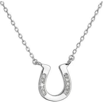 Náhrdelník EVOLUTION GROUP CZ Stříbrný náhrdelník podkova se zirkony - 12108.1