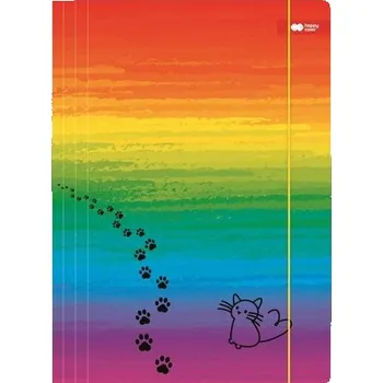 Set školních potřeb Teczka A4+ z gumką Miaow tęcza HAPPY COLOR