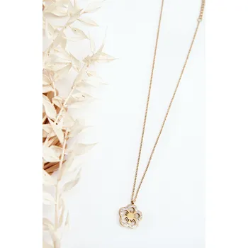 Náhrdelník Dámský řetízek s květinou Barva: Zlatá, Velikost: ONE SIZE