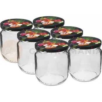 Sklenice Zavařovací sklenice Twist-off 425 ml s barevným víčkem Ø 82/6 - 6 ks | BROWIN, 132425