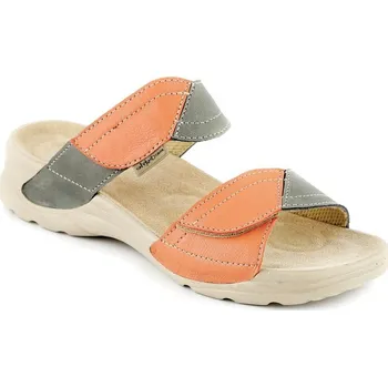 Dámská zdravotní obuv Medistyle Zdravotní dámská pantofel JORGA šedo-oranžová Velikost: 42
